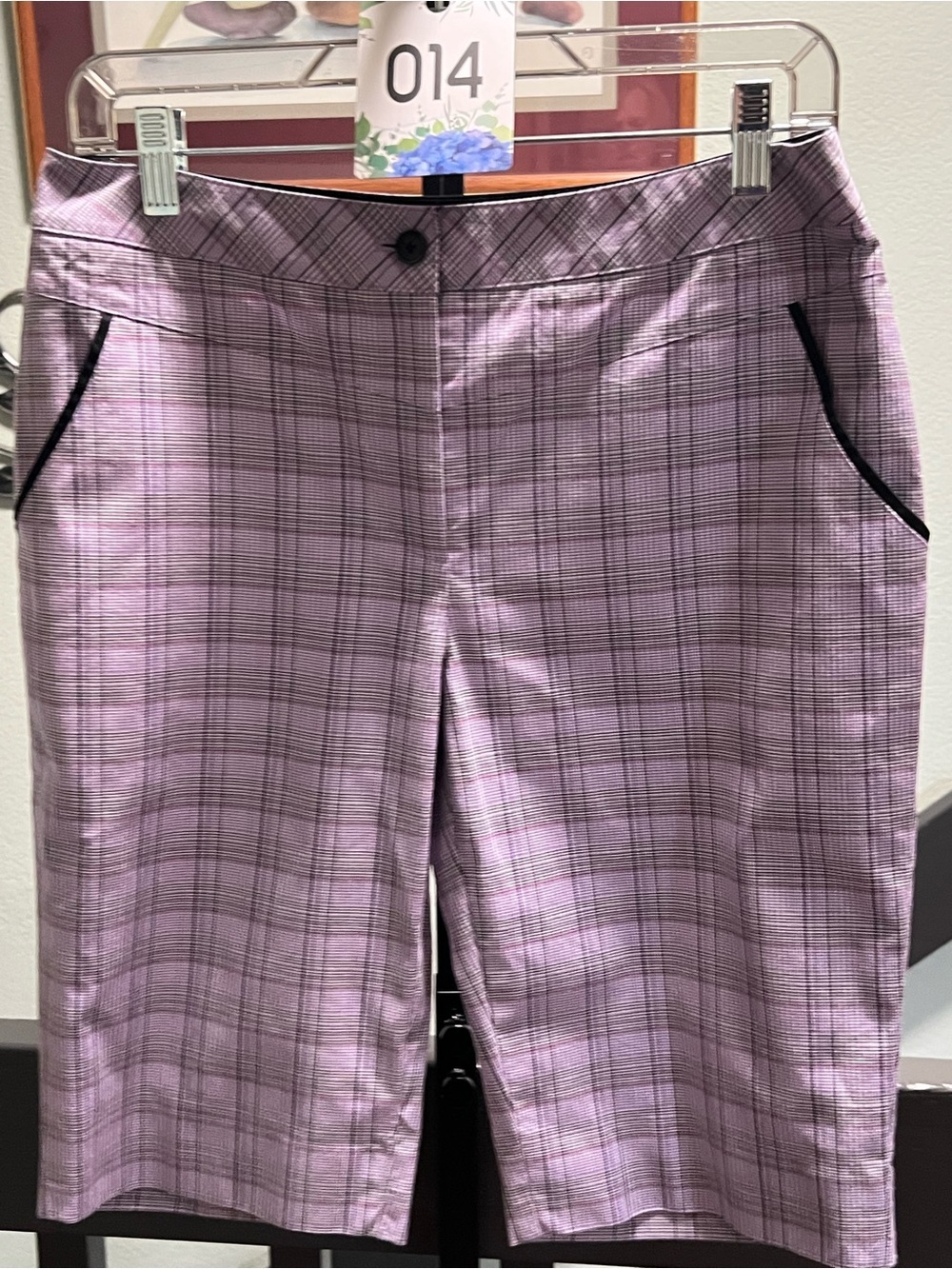 Cutter & Buck Lavender Plaid Bermuda Shorts NWOT Size 6 #DS014